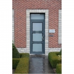 Porte Alu Primo, vitres sablées et bords clairs - Profel