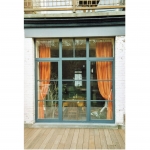 Porte-fenêtre Alu avec croisillons gris-bleu - Profel