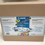 Mapegum WPS - Kit: 1 seau de 5kg Mapegum WPS + 1 rouleau de 10m Mapeband PE + 2 angles internes + 2 manchettes pour tuyaux + 1 brosse d'application