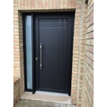 Porte PVC gris noir, panneau Isis - Profel