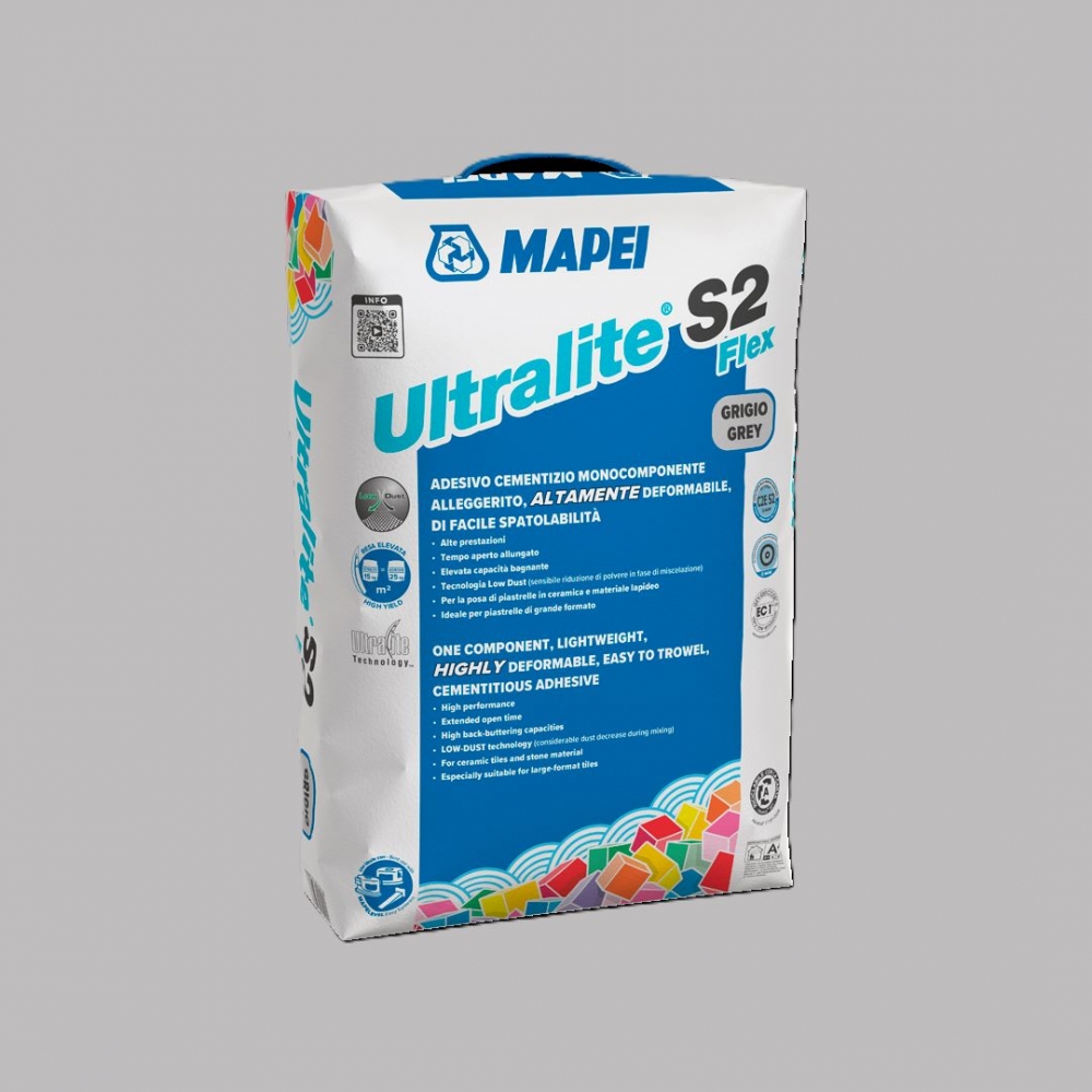 Ultralite S2 gris sac de 15kg - Ciment-colle allégé à hautes performances et très déformable
