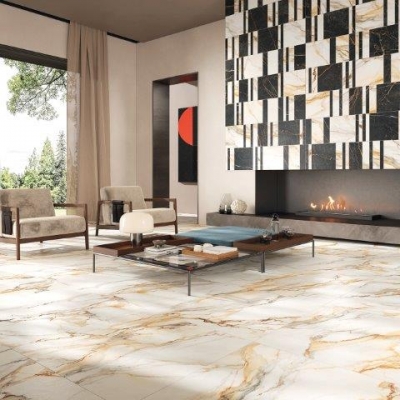 Calacatta Gold Satin 3D Rectifié 90/90 x 09 mm