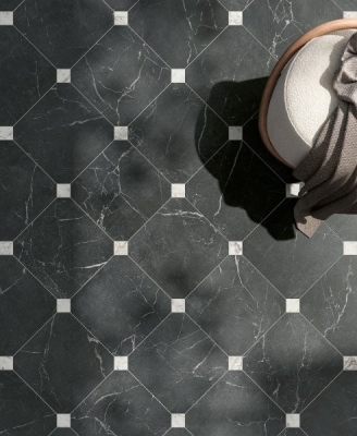 Liv. Nero Octogone 30/30 + Marmi Carrara 05/05 Rectifié