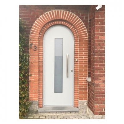 Porte Linéa 220 en aluminium gris clair métallisé - Profel