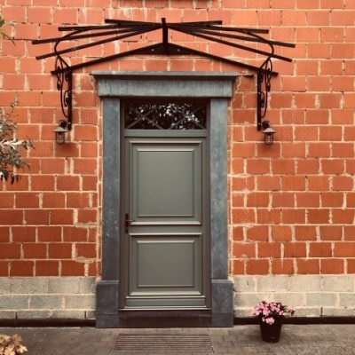 Porte d'entrée en PVC Lampens gris béton - Profel