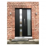 Porte d'entrée Cubis 200 en aluminium laquée noire - Profel