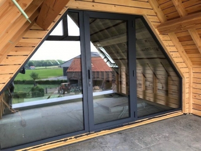 Porte sous versants, en aluminium noir - Profel