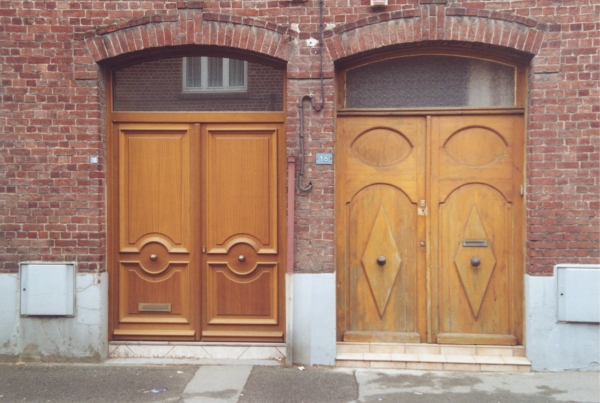 Porte d'entrée Bois Afrormosia modèle Spectra