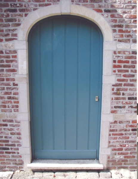 porte d'entrée bois rainure retro