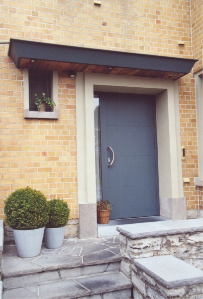 Porte d'entrée Alu gris bleu