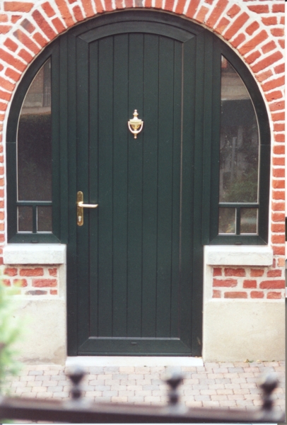 Porte d'entrée PVC vert