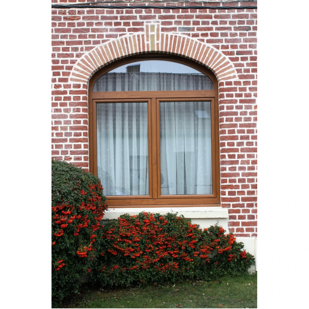 Châssis PVC retro imitation chêne doré