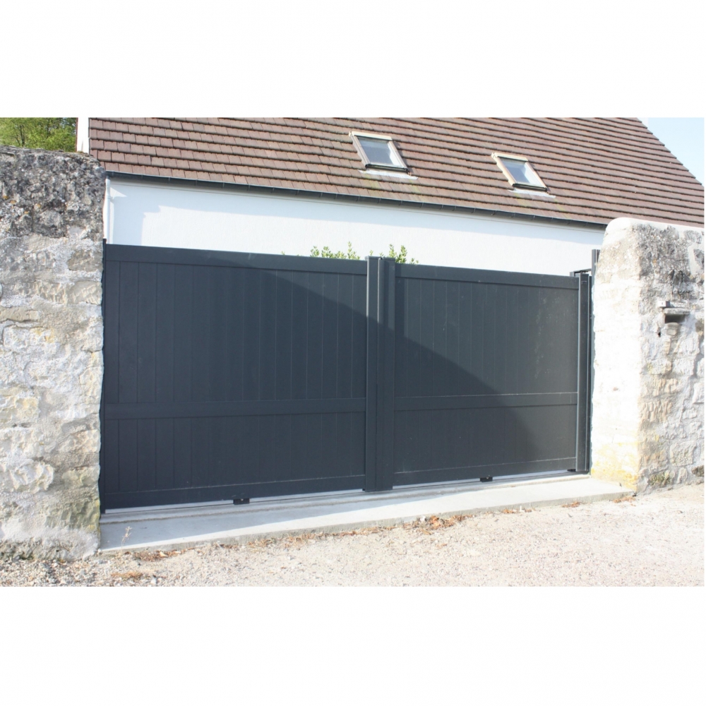 Portail coulissant Alu gris anthracite