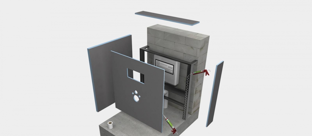 Wedi I-Board - Élément pour bâti-support de wc